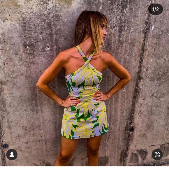 Zara 2 PCS Floral Halter top + skirt - Picture 6 of 8